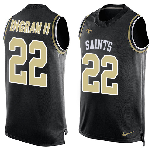 Nike Saints #22 Mark Ingram II Black Team Color Men's Stitched NFL Limited Tank Top Jersey